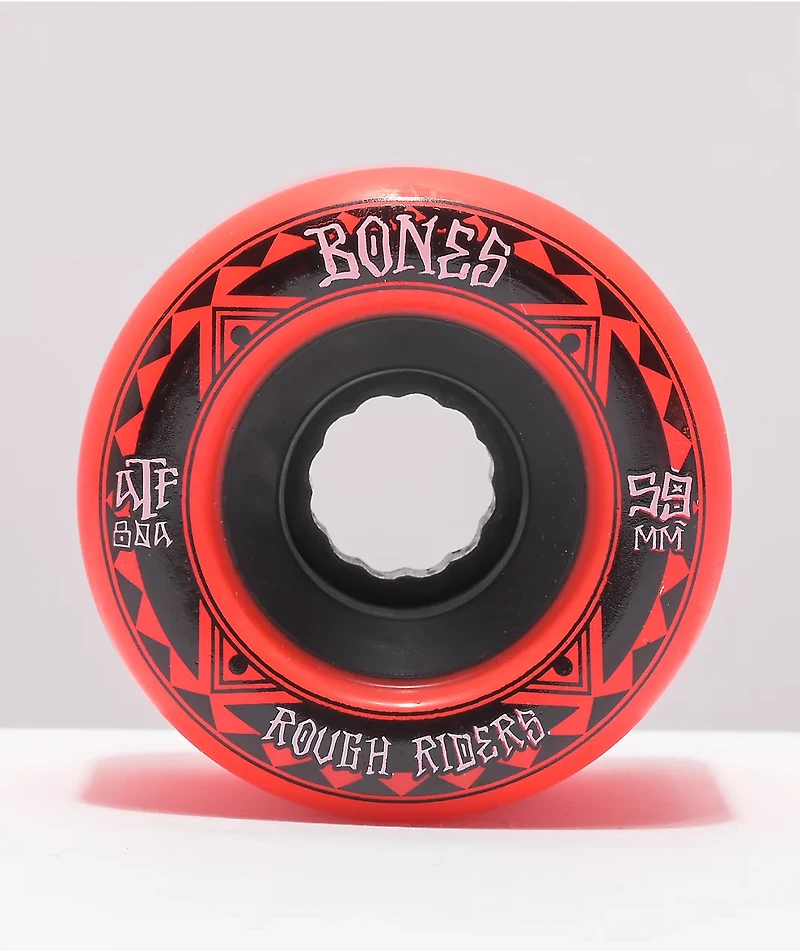 Bones Roughriders ATF 59mm 80a Red Cruiser Skateboard Wheels