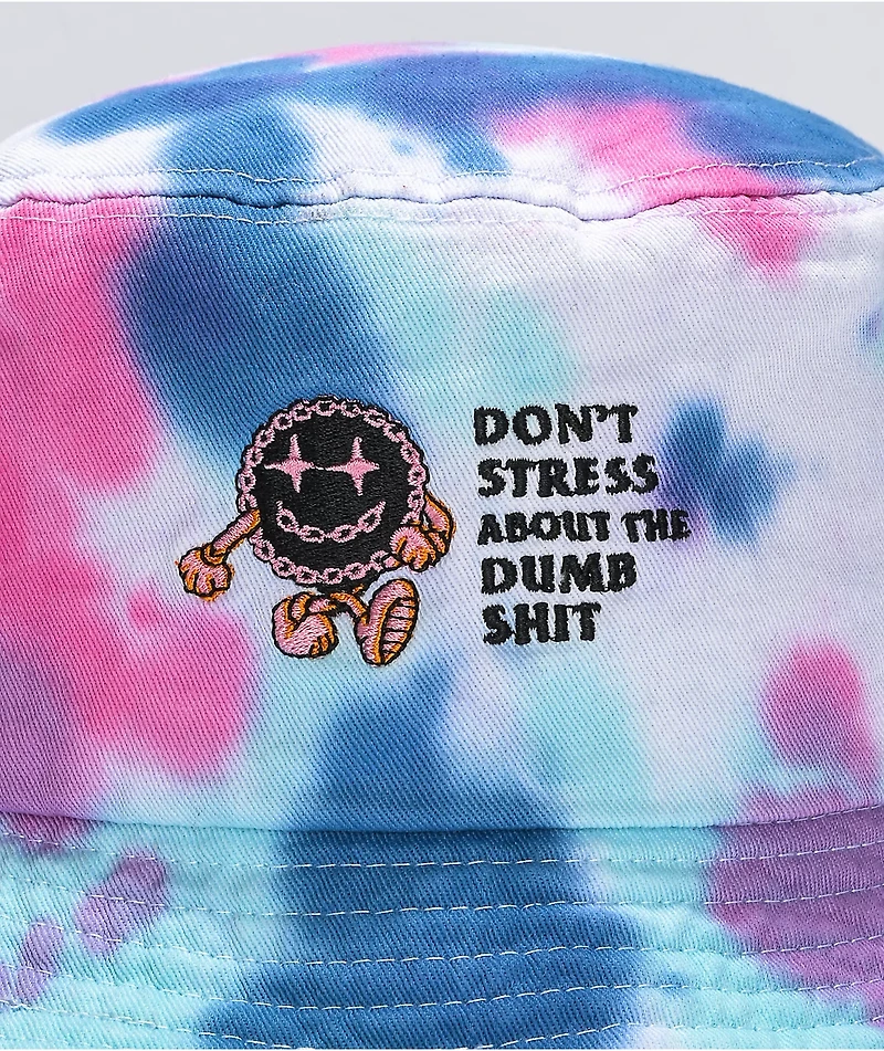 Boss Dog Don't Stress Purple Tie Dye Bucket Hat