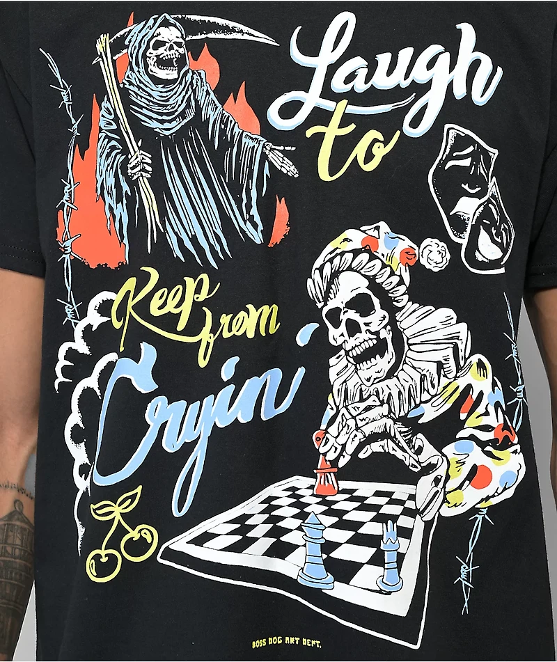 Boss Dog Laugh Black T-Shirt