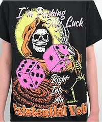 Boss Dog Pushing My Luck Black T-Shirt