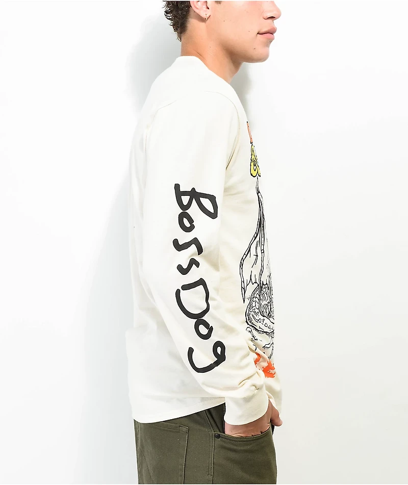 Boss Dog x Dungeons & Dragons Dragon Drawstring Natural Long Sleeve T-Shirt
