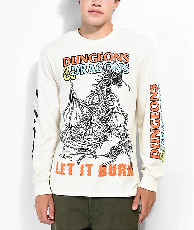 Boss Dog x Dungeons & Dragons Dragon Drawstring Natural Long Sleeve T-Shirt