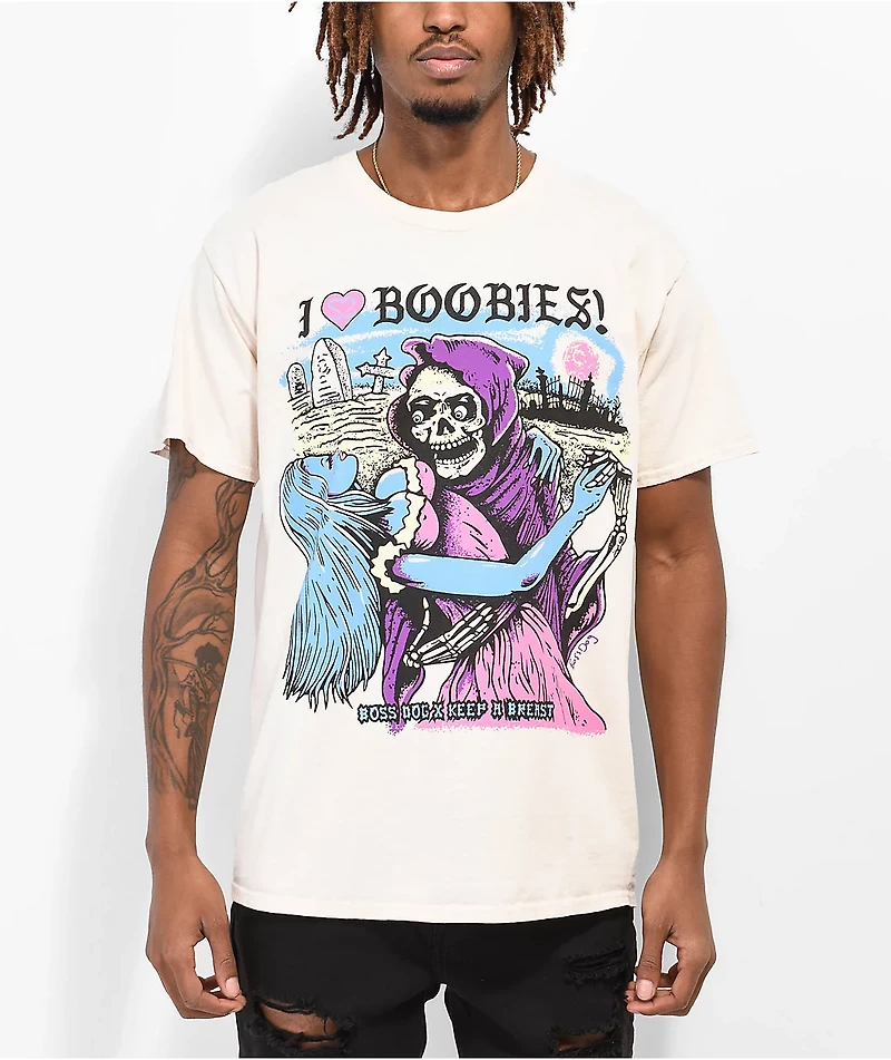 Boss Dog x Keep A Breast Foundation I Heart Boobies White T-Shirt