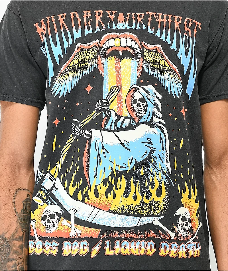 Boss Dog x Liquid Death Thirst Black T-Shirt