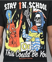 Boss Dog x Meth Syndicate Stay School Black T-Shirt