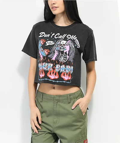 Boss Dog x Tragic Girls Don’t Call Me Black Crop Top T-Shirt