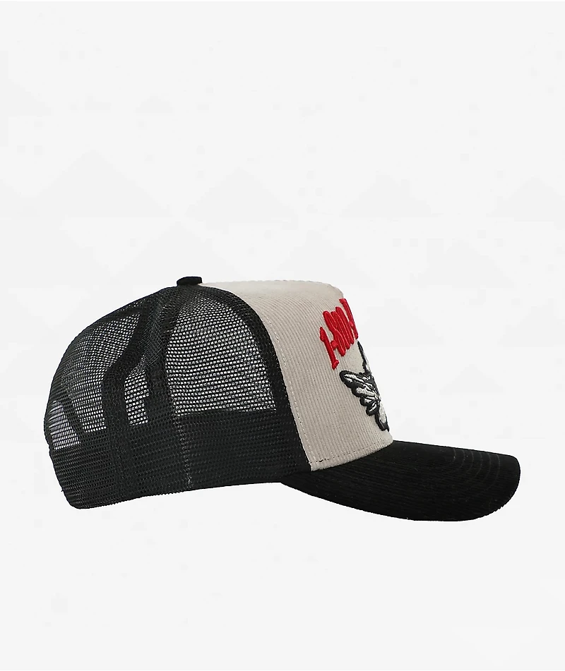 Boys Lie 1-800 Grey & Black Corduroy Trucker Hat