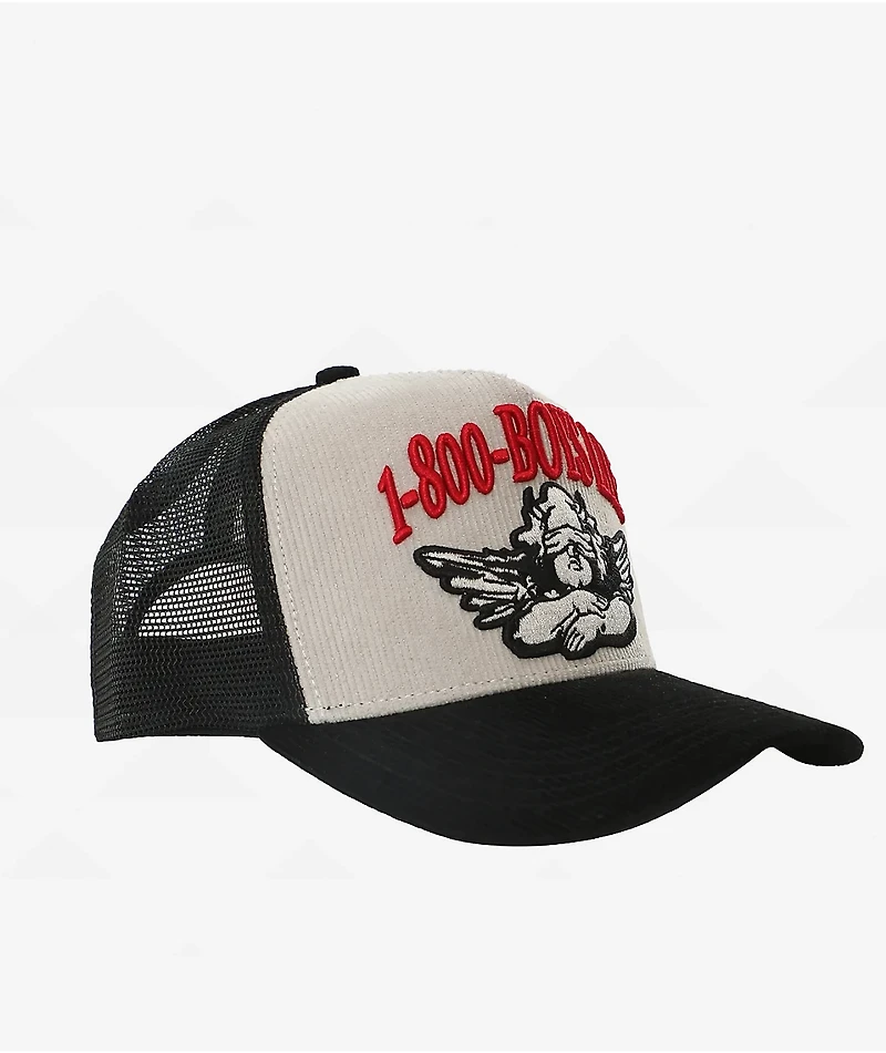 Boys Lie 1-800 Grey & Black Corduroy Trucker Hat