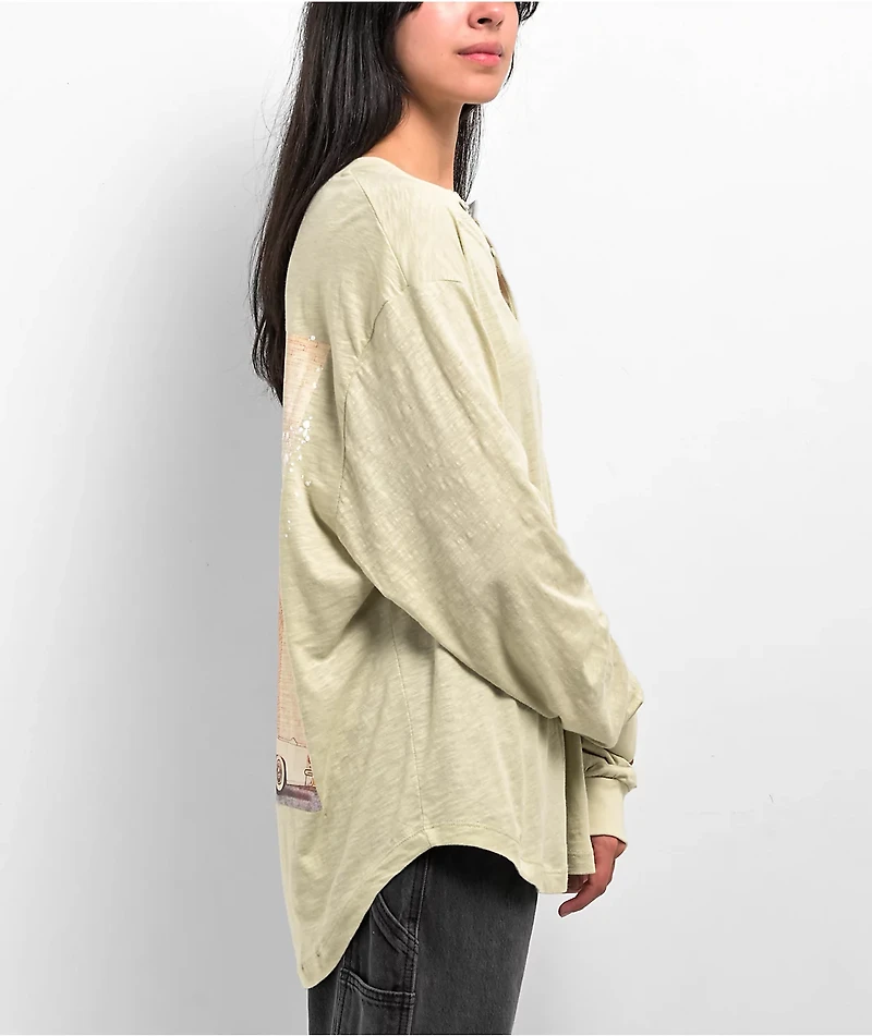 Boys Lie Eyes Wide Shut Pastel Green Long Sleeve T-Shirt