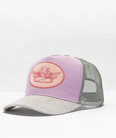 Boys Lie Gemini Grey, Purple & Pink Corduroy Trucker Hat