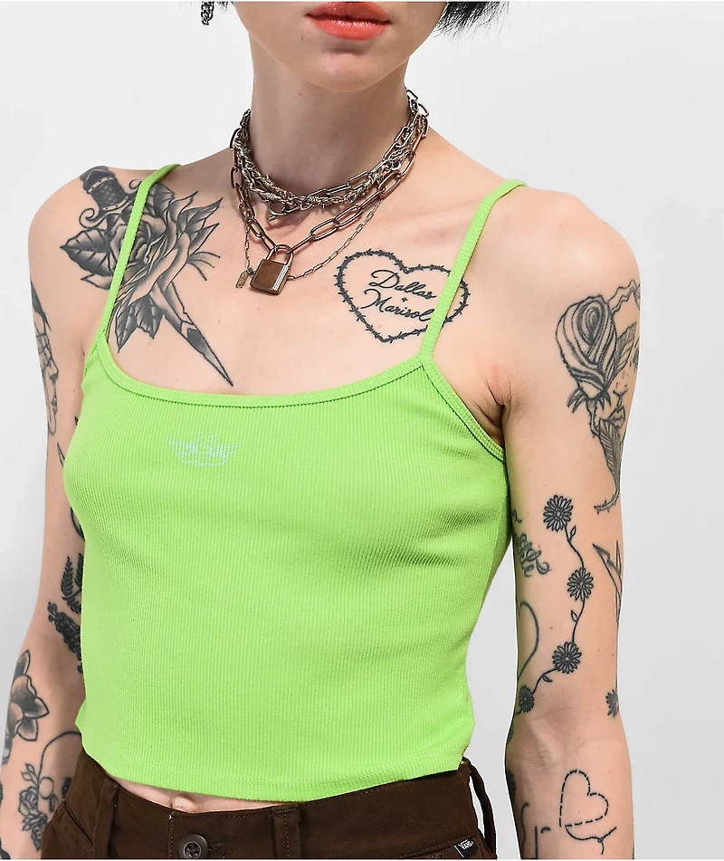 Boys Lie Lime Zest Green Crop Tank Top