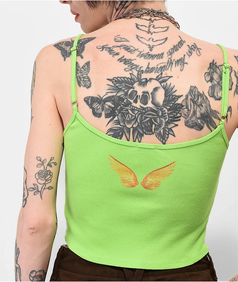 Boys Lie Lime Zest Green Crop Tank Top