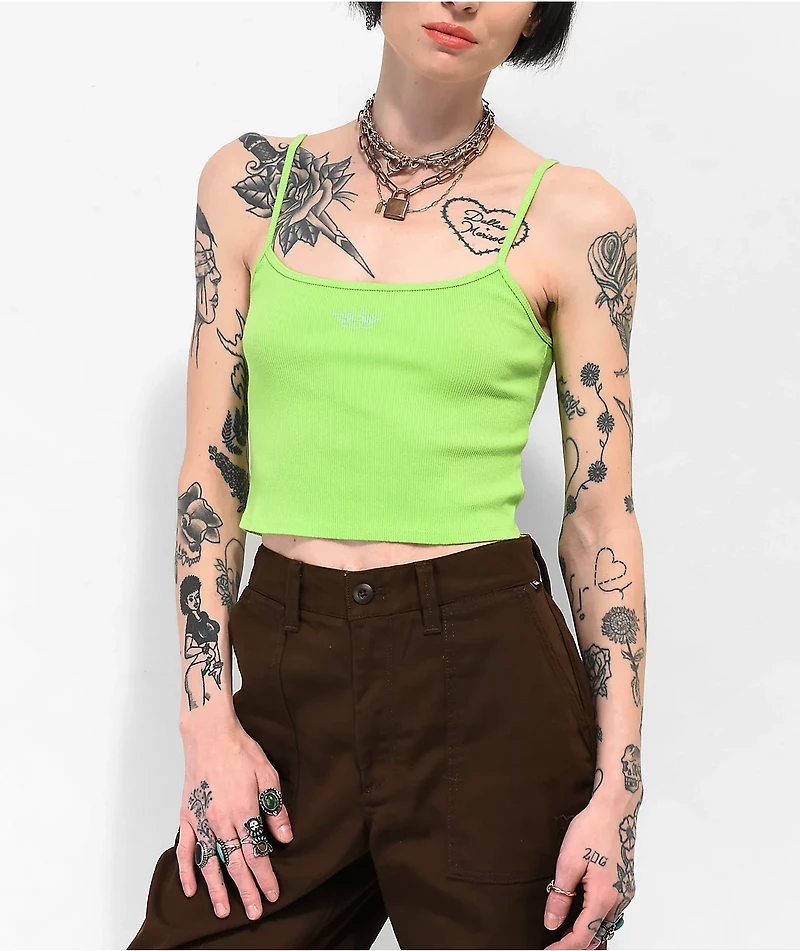 Boys Lie Lime Zest Green Crop Tank Top