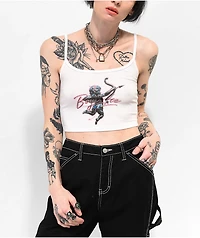 Boys Lie Metal White Crop Tank Top