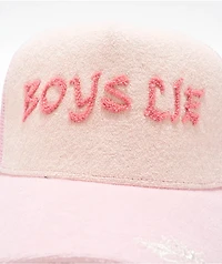 Boys Lie Pastel Me Terry Pink Trucker Hat