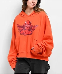Boys Lie Red Flag Orange Crop Hoodie