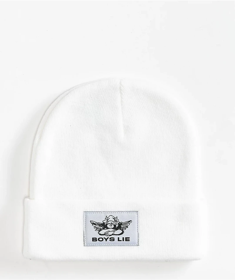 Boys Lie White Beanie