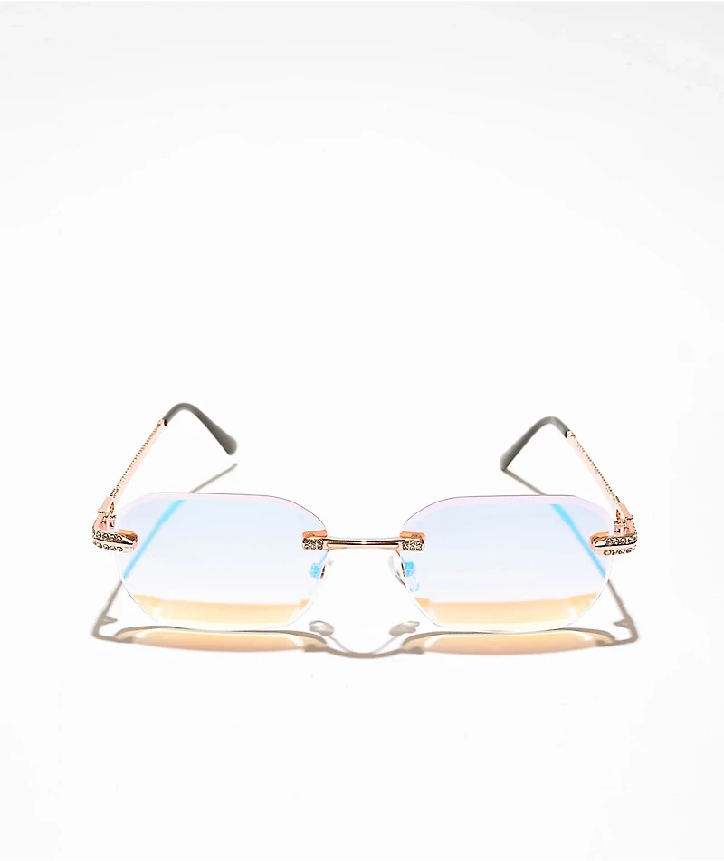 Braid Beveled Frameless Sunglasses