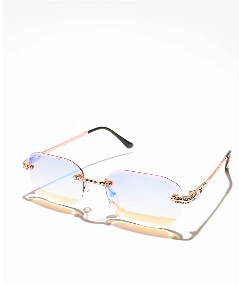 Braid Beveled Frameless Sunglasses