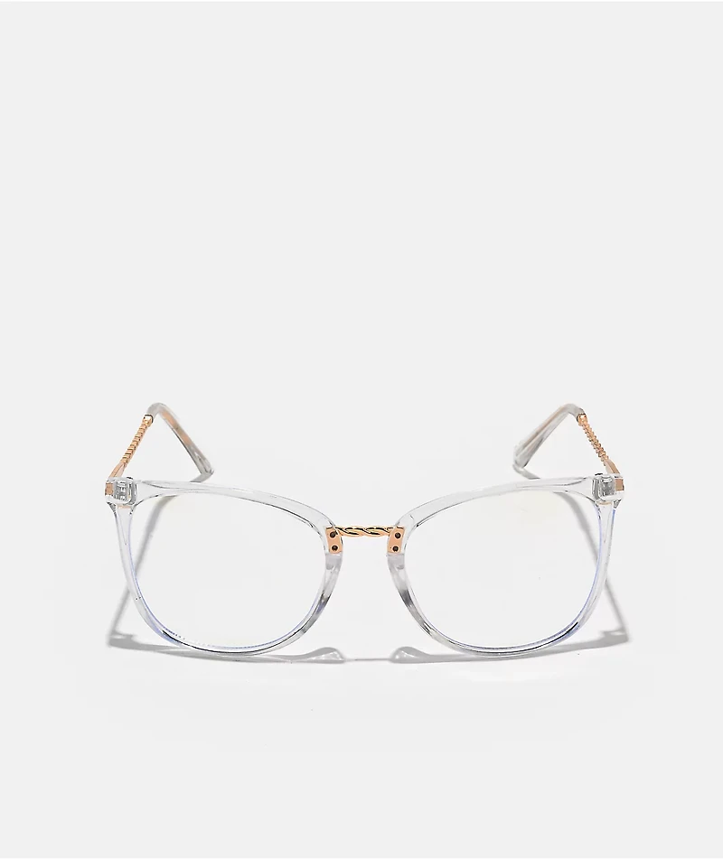 Braided Blue Light Clear & Gold Glasses