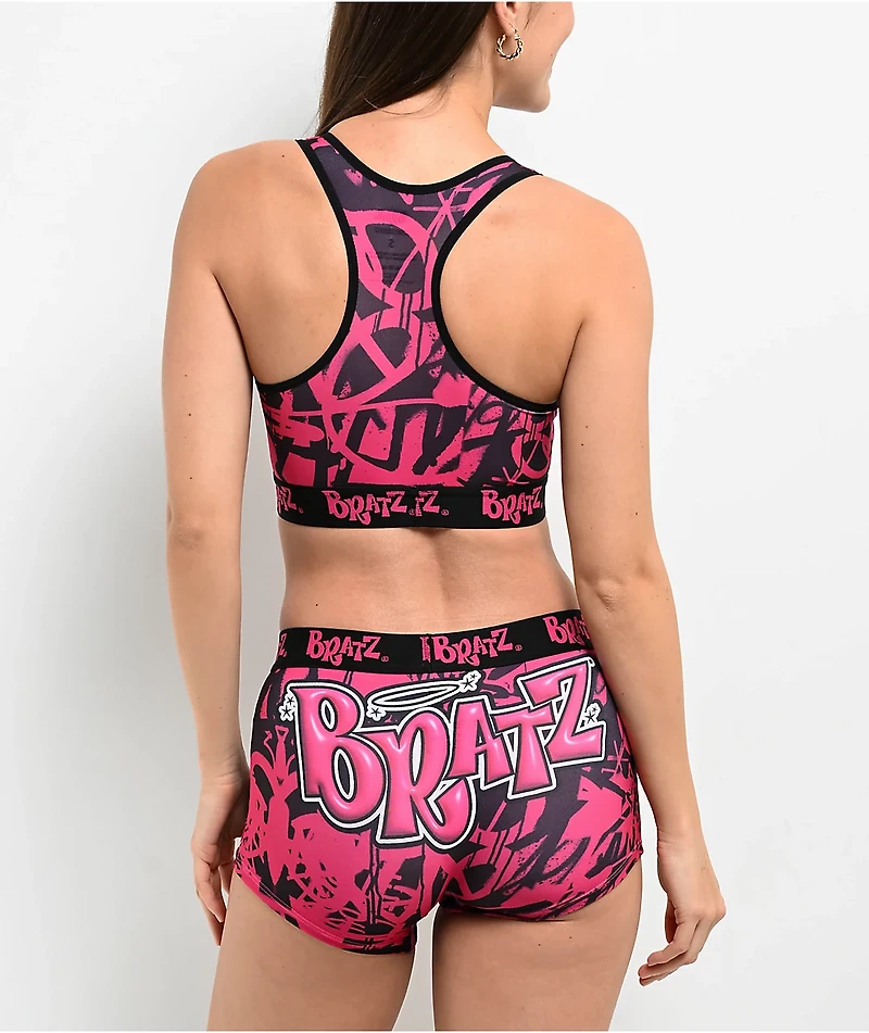 Bratz 3D Logo Black & Pink Underwear Set