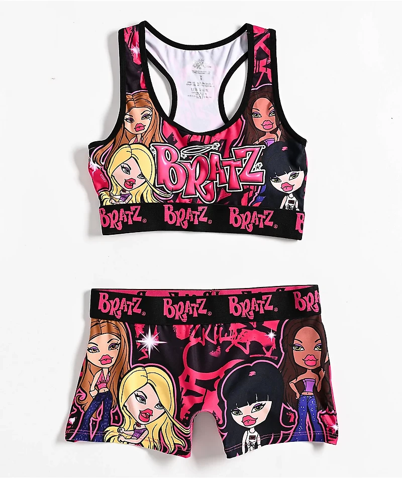 Bratz 3D Logo Black & Pink Underwear Set