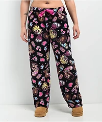 Bratz Hearts Black & Pink Plush Lounge Pants