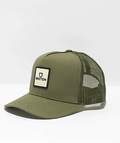 Brixton Alpha Block Surplus Olive Trucker Hat