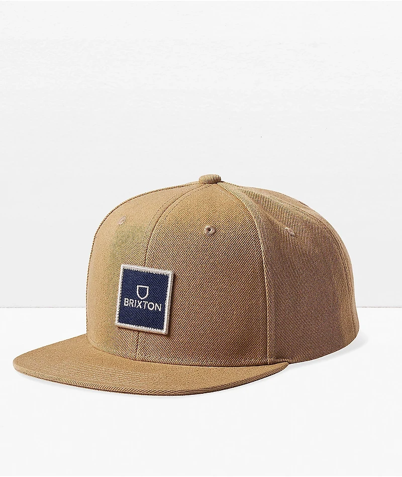 Brixton Alpha Square Sand Snapback Hat