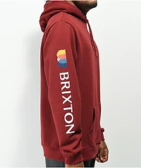 Brixton Alton Dark Red Hoodie