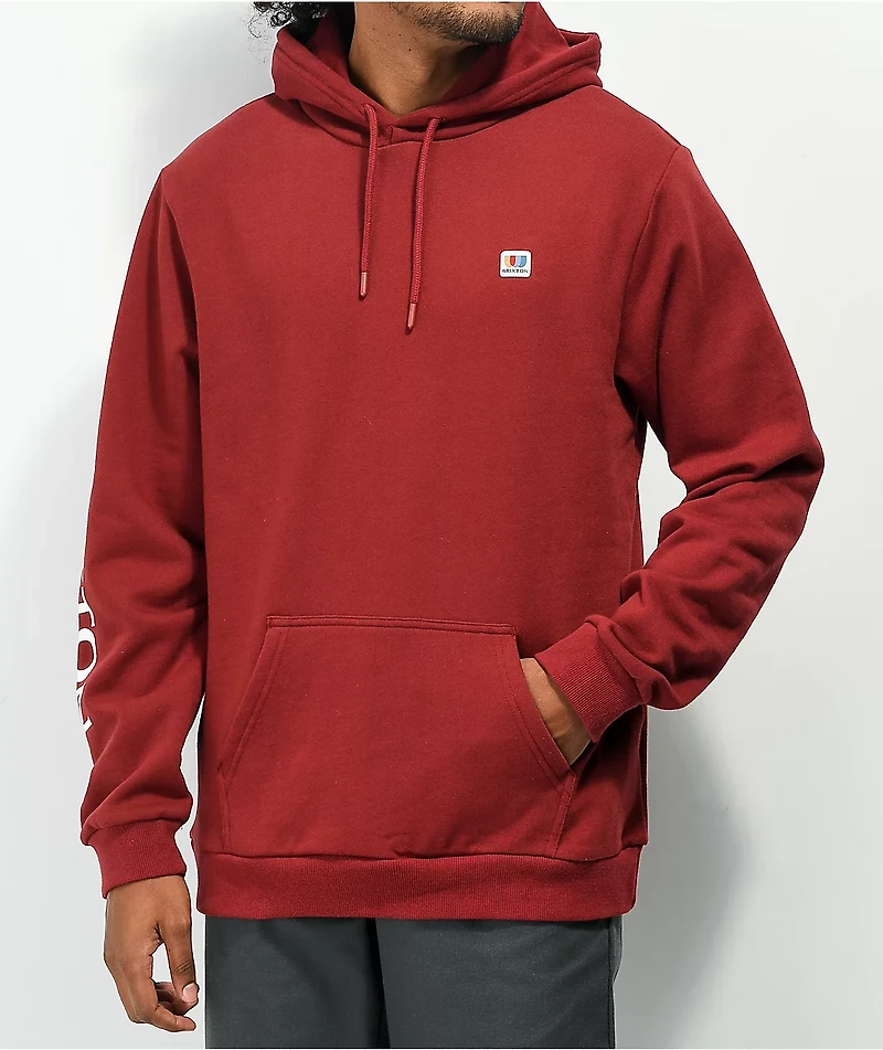 Brixton Alton Dark Red Hoodie