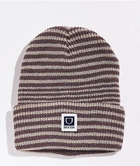 Brixton Beta Watch Beige & Mauve Stripe Beanie