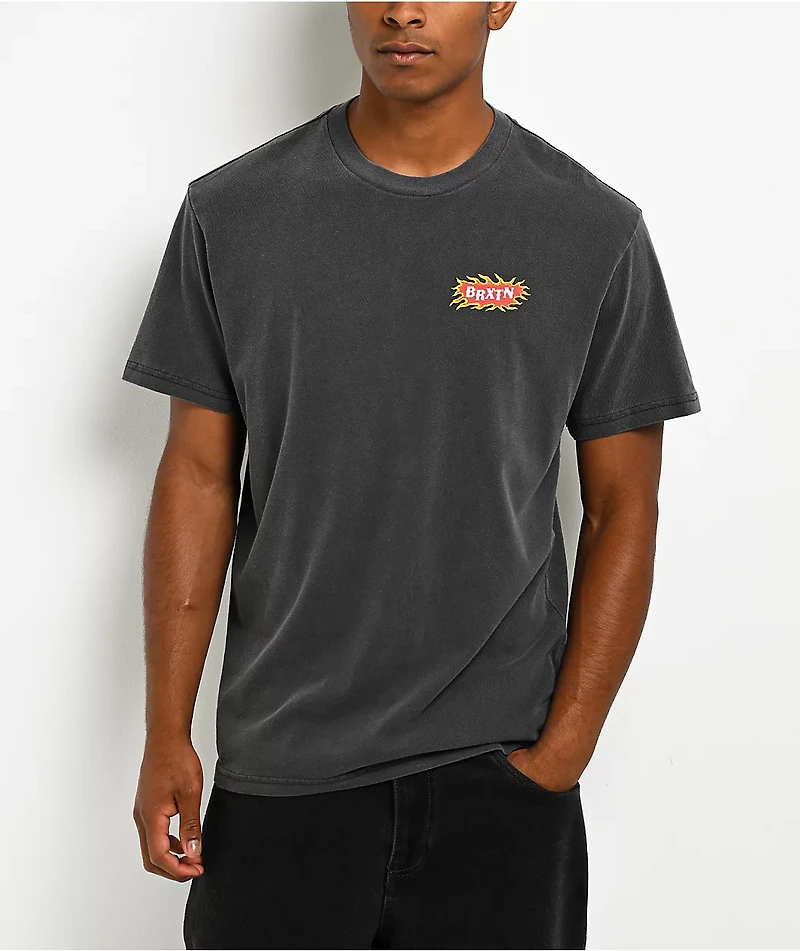Brixton Blazing Charcoal T-Shirt