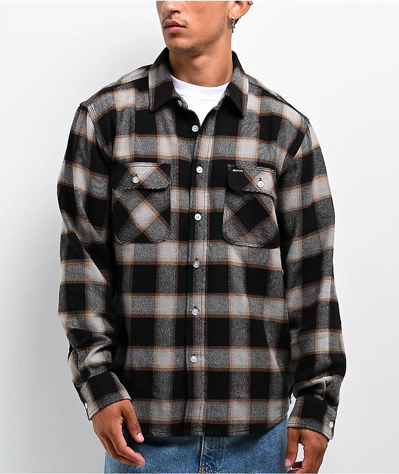 Brixton Bowery 20th Anniversary Black Flannel Shirt