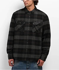 Brixton Bowery Black & Charcoal Flannel Shirt