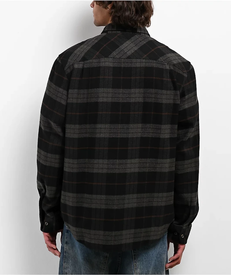 Brixton Bowery Black & Charcoal Flannel Shirt