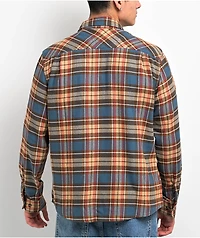 Brixton Bowery Blue & Sand Flannel Shirt