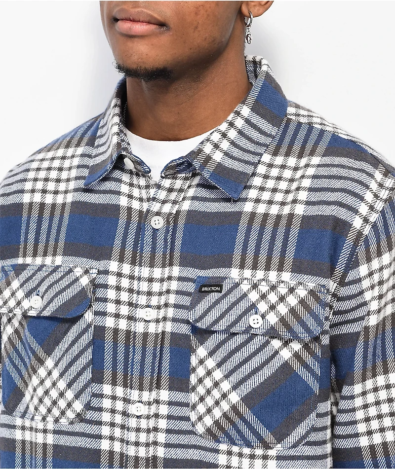 Brixton Bowery Blue Flannel Shirt