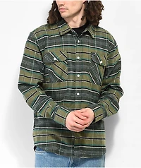 Brixton Bowery Green Flannel Shirt