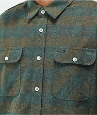 Brixton Bowery Ocean Green Plaid Flannel Shirt