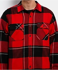 Brixton Bowery Red & Black Flannel Shirt