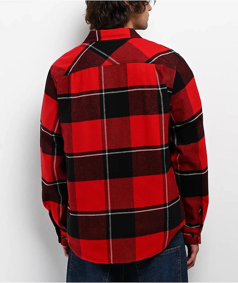 Brixton Bowery Red & Black Flannel Shirt