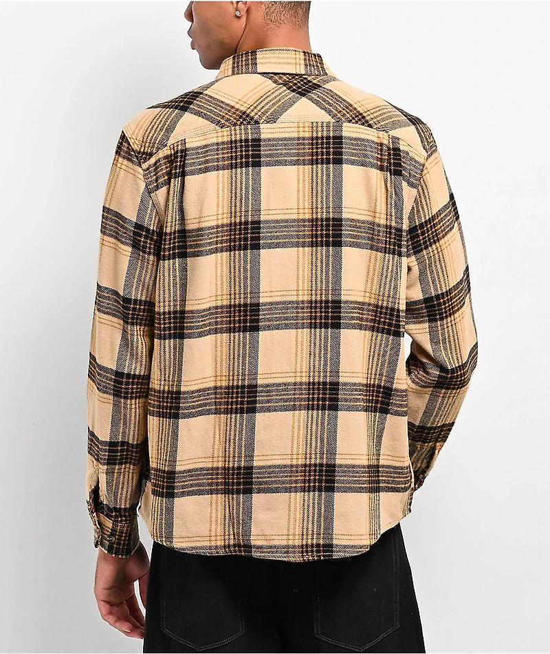 Brixton Bowery Sand & Black Flannel Shirt