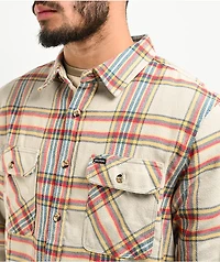 Brixton Bowery Sand & Red Flannel Shirt