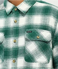Brixton Bowery Teal & White Plaid Flannel Shirt