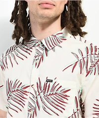 Brixton Charter Print Natural Short Sleeve Button Up Shirt