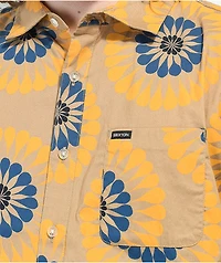 Brixton Charter Print Tan Short Sleeve Button Up Shirt