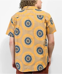 Brixton Charter Print Tan Short Sleeve Button Up Shirt
