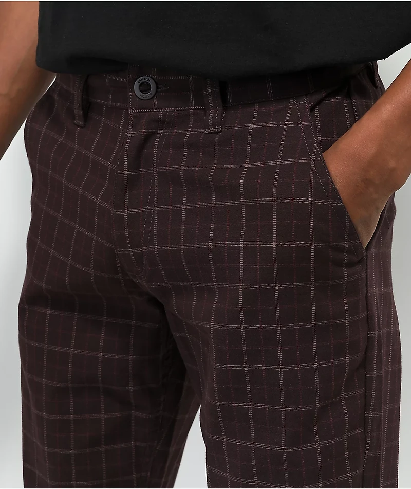 Brixton Choice Brown Plaid Chino Pants