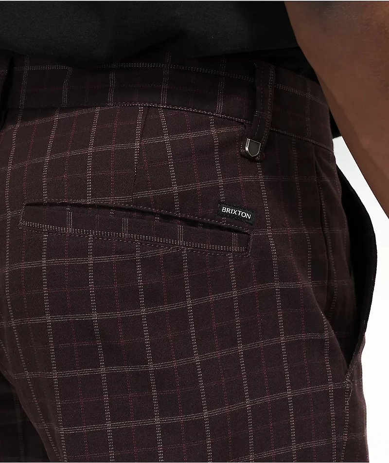 Brixton Choice Brown Plaid Chino Pants